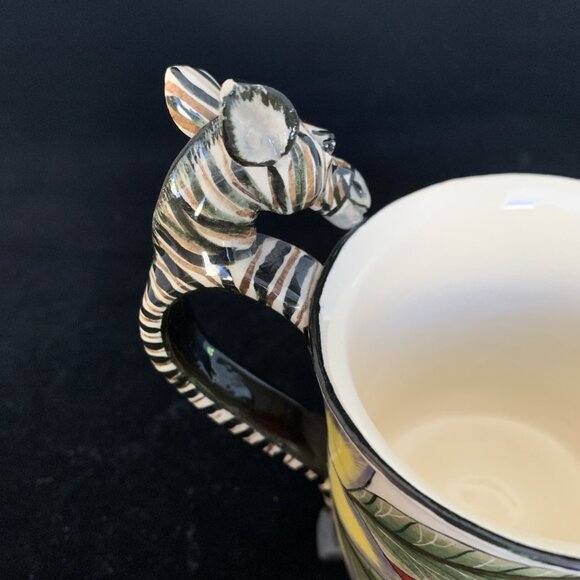 Ardmore Studio Zebra Footed Mug Cup 2008 South African Zulu Ceramic Pottery - Picture 13 of 13